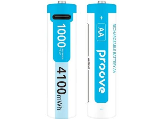 Proove AA Type-C Compact Energy Pro 4100mAh Lithium-ion 2-pack White Rechargeable Batteries